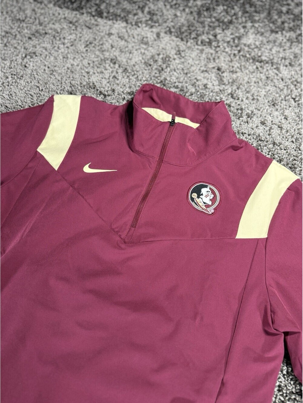 Nike Florida State Seminoles Short Sleeve Quarter-Zip Jacket Men’s Size Small